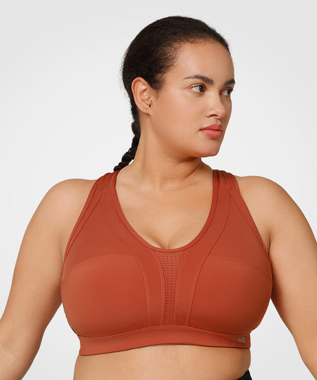 Power Cross Back Padded Running Bra | Women's High Support Sports Bra (Plus Size)