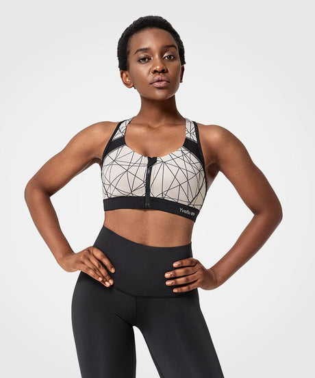 Reggiseno da corsa imbottito con cerniera frontale Enfold | Reggiseno sportivo ad alto sostegno da donna