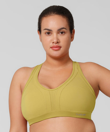 Sujetador para correr con relleno y espalda cruzada Power | Sujetador deportivo de sujeción alta para mujer (talla grande)