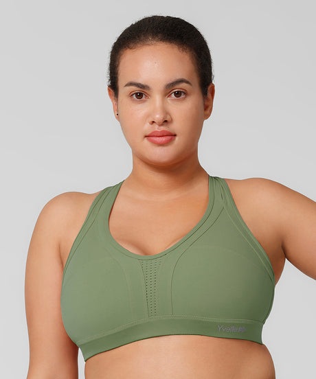Power Cross Back Padded Running Bra | Women's High Support Sports Bra (Plus Size)