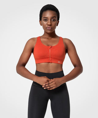 Womens criss cross zip front high impact sports bra | Yvettesports