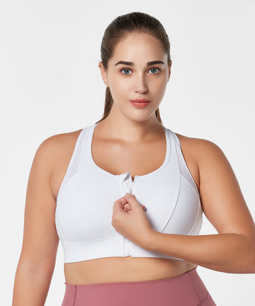 B91xZ Plus Size Sports Bras for Women Low Support Seamless Scoop