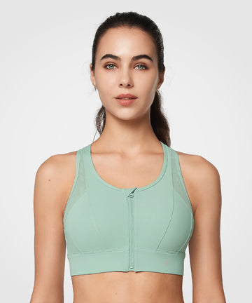 Yvette Women s Sports Bras Zip Front Sports Bras