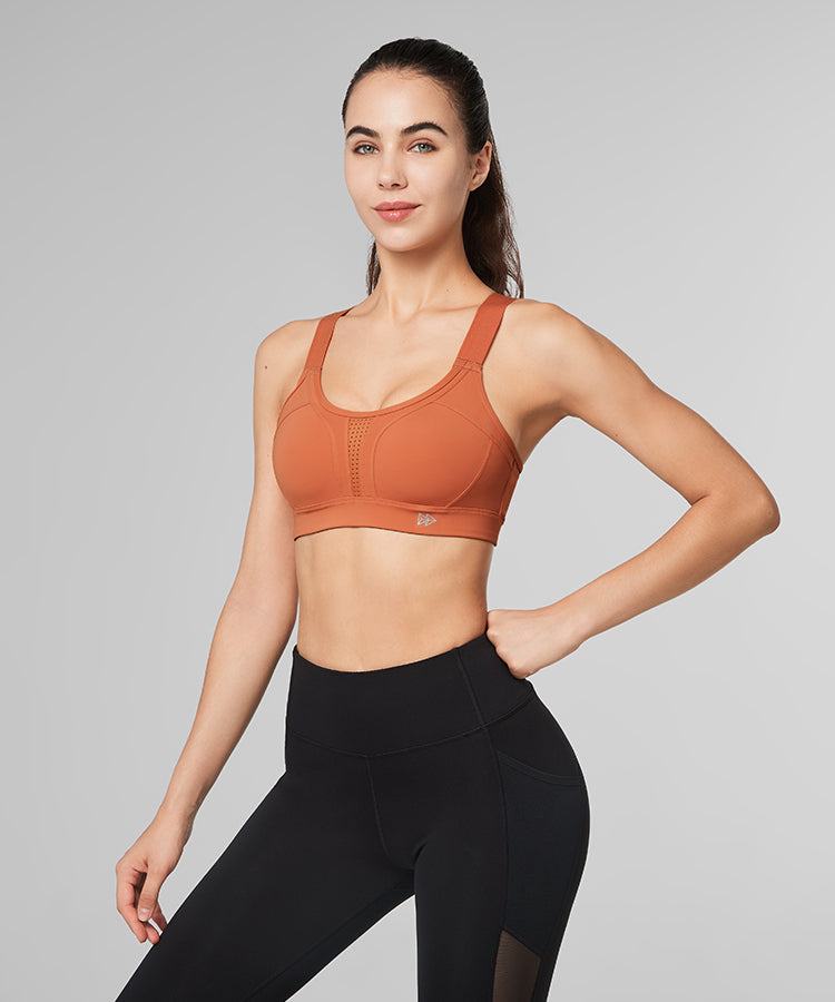 Power Adjustable Criss cross Padded Running Bra | Women's High Support Sports Bra (Plus Size)