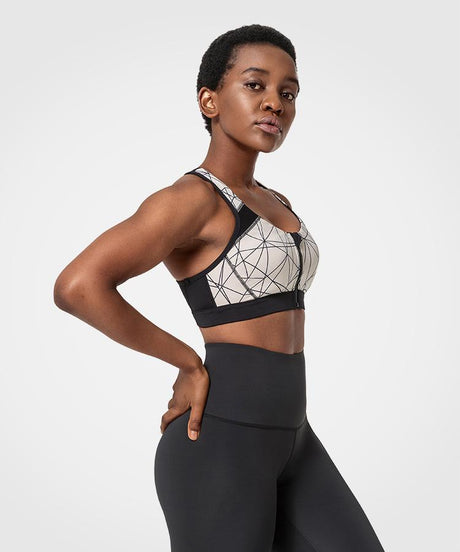 Reggiseno da corsa imbottito con cerniera frontale Enfold | Reggiseno sportivo ad alto sostegno da donna