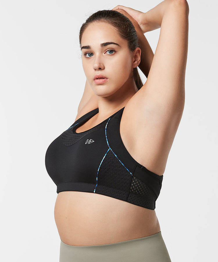 Sculpt Racerback Line Padded Running Bra | Women's High Support Sports Bra (Plus Size)