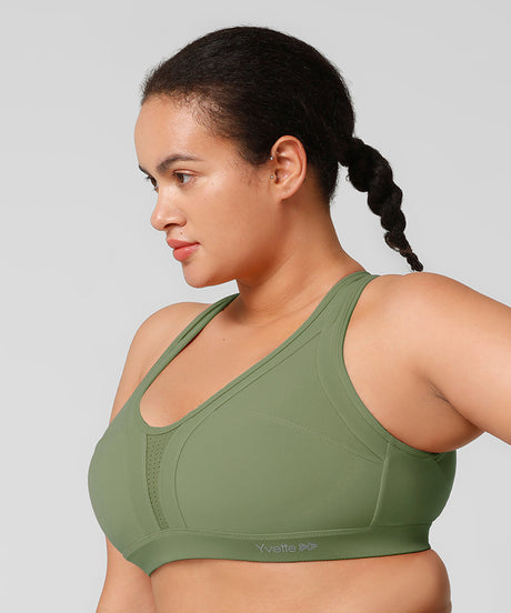 Power Cross Back Padded Running Bra | Women's High Support Sports Bra (Plus Size)