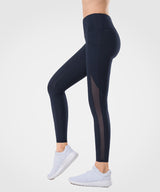 Sculpt Side Pocket Mesh Running Leggings | Women's High Support Leggings