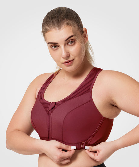 Justerbar vadderad löpar-BH | Sport-BH med högt stöd för kvinnor (plus size)