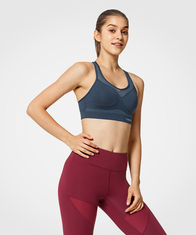 Shift V-Ausschnitt Mesh gepolsterter Lauf-BH | Damen Sport-BH mit starkem Halt