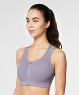 Power Zip Front Breathable Full-Coverage Running Bra | Women's High Support Sports Bra