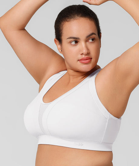 Power Cross Back Padded Running Bra | Women's High Support Sports Bra (Plus Size)
