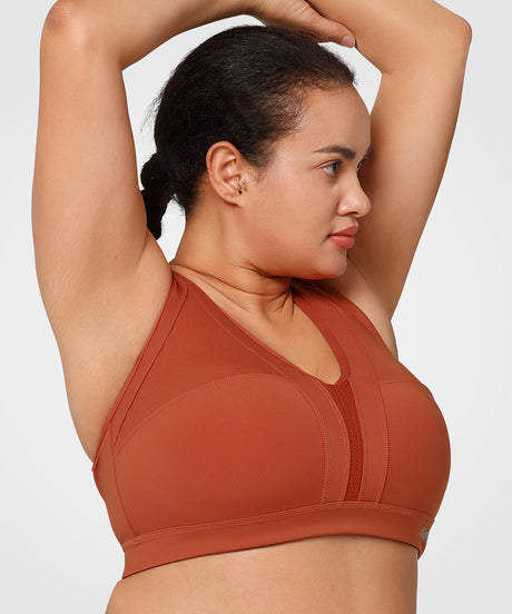 Power Cross Back Padded Running Bra | Women's High Support Sports Bra (Plus Size)
