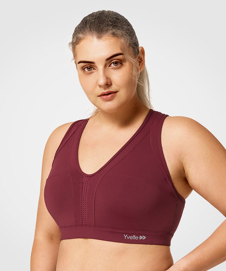Power Cross Back Padded Running Bra | Women's High Support Sports Bra (Plus Size)