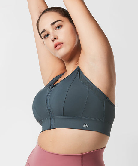 Power Cross Racerback Running Bra | Women's High Support Sports Bra (Plus Size)