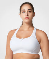 Enfold™ Zip Front Padded Running Bra | Women's High Support Sports Bra (Plus Size)