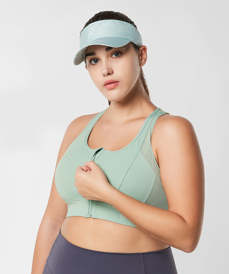 Power Cross Racerback Running Bra | Women's High Support Sports Bra (Plus Size)