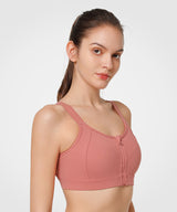 Power Zip Justerbara Band Vadderad Löpar-BH | Sport-BH med Högt Stöd för Damer (Plus Size)