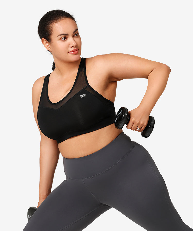 Shift Racerback Mesh gepolsterter Lauf-BH | Damen-Sport-BH mit starkem Halt (Übergröße)