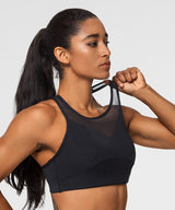 Power Mesh Racerback Padded Running Bra | Women's High Support Sports Bra