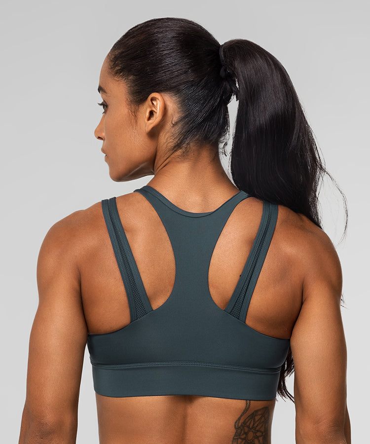 Shift Zip Front Racerback Padded Running Bra