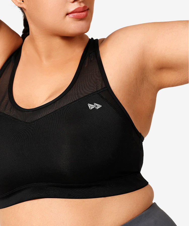 Shift Racerback Mesh gepolsterter Lauf-BH | Damen-Sport-BH mit starkem Halt (Übergröße)