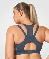 Power Zip Front Mesh Padded Running Bra | Women's High Support Sports Bra (Plus Size)