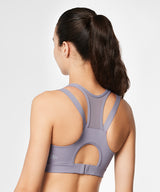 Power Zip Front Breathable Full-Coverage Running Bra | Women's High Support Sports Bra