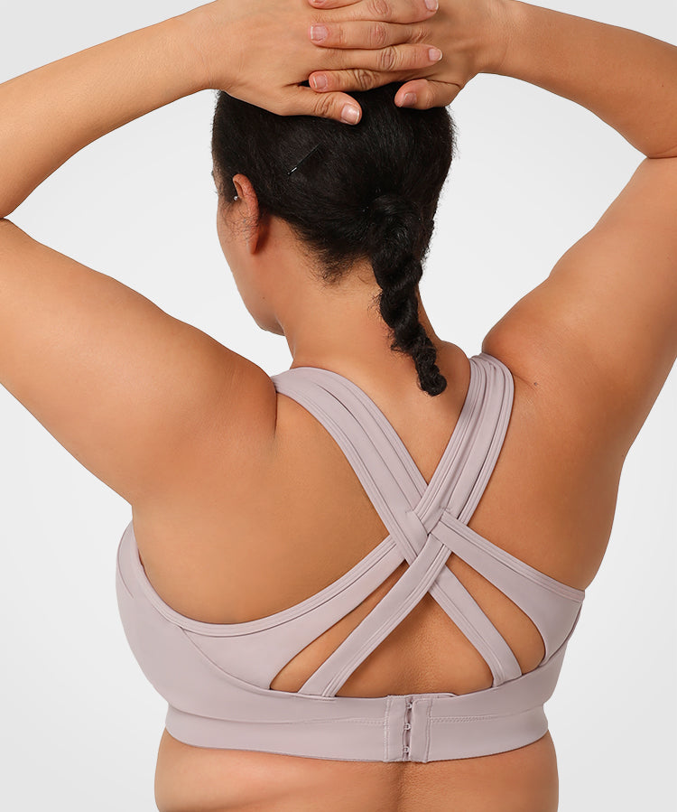 Power Cross Back gepolsterter Lauf-BH | Sport-BH mit starkem Halt für Damen (Übergröße)
