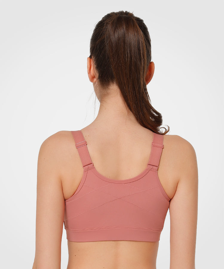 Power Zip Justerbara Band Vadderad Löpar-BH | Sport-BH med Högt Stöd för Damer (Plus Size)