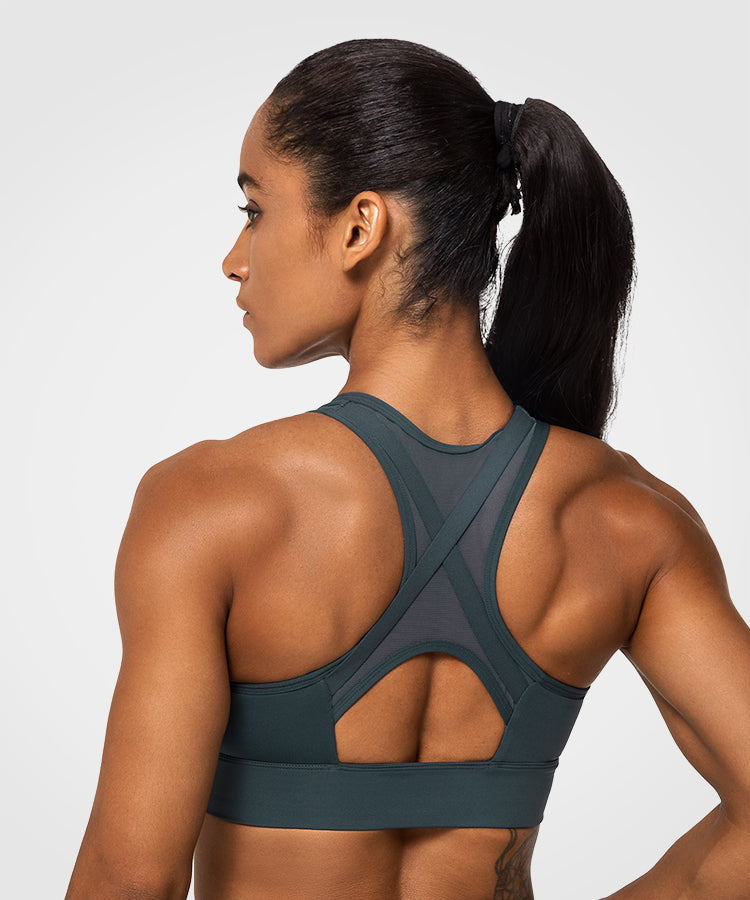 Sculpt Racerback V Neck Padded Running Bra