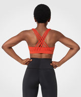 Power Zip Front Criss Cross Vadderad Löpar-BH | Sport-BH med högt stöd för kvinnor