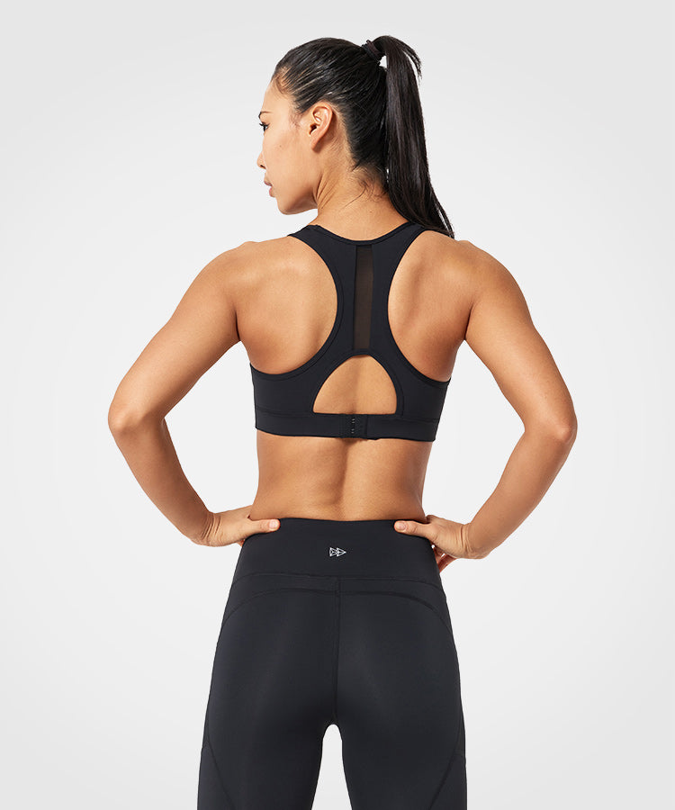 Sujetador para correr acolchado con espalda cruzada Power Mesh | Sujetador deportivo de sujeción alta para mujer (talla grande)