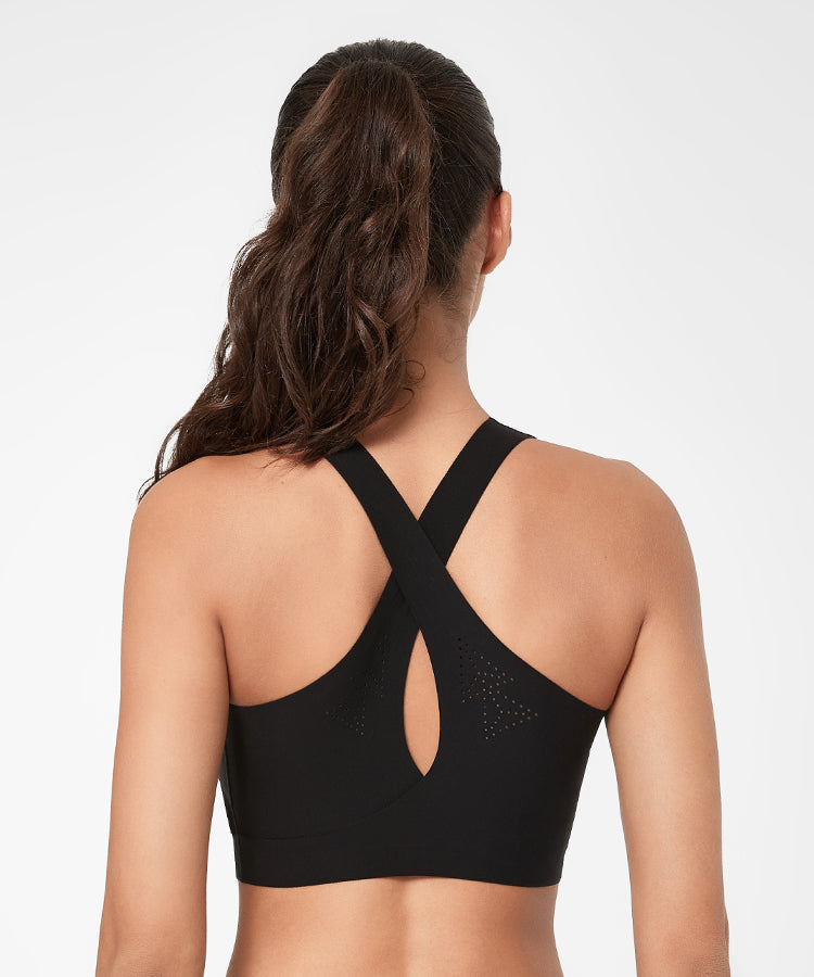 Shift Cut Out Perforated Padded Yoga Bra | Women's Light Support Sports Bra