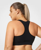 Enfold Zip Front Padded Running Bra | Women's High Support Sports Bra (Plus Size)