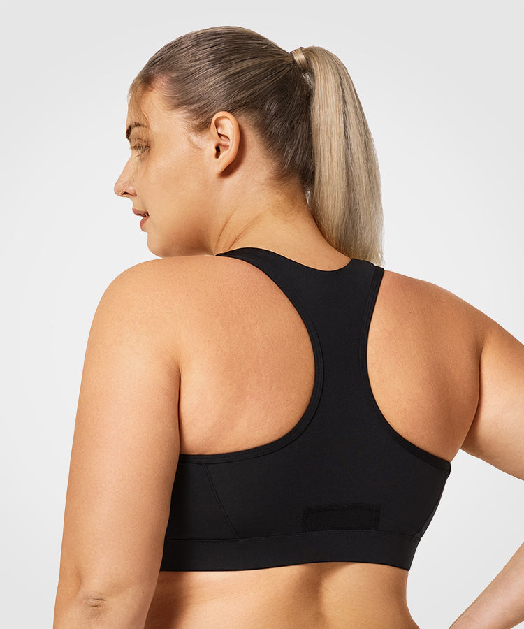 Enfold Zip Front Padded Running Bra Women's High Support Sports Bra