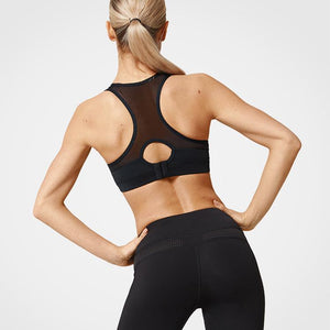 Womens mesh racerback high support running sports bra | Yvettesports