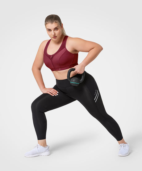 Justerbar vadderad löpar-BH | Sport-BH med högt stöd för kvinnor (plus size)