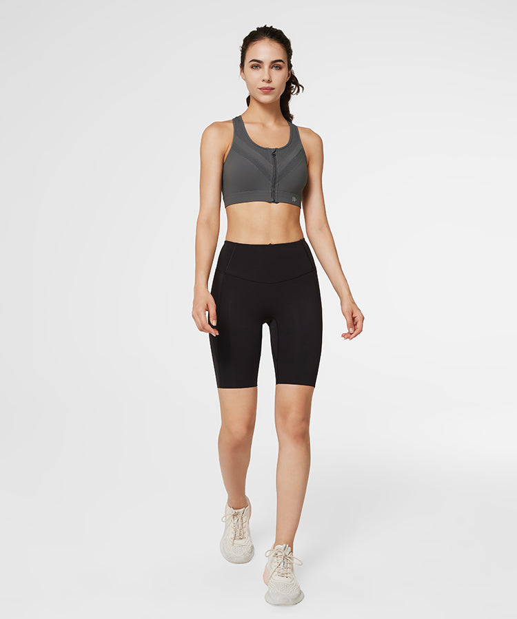 Enfold Zip Mesh gepolsterter Lauf-BH | Damen-Sport-BH mit starker Unterstützung (Übergröße)