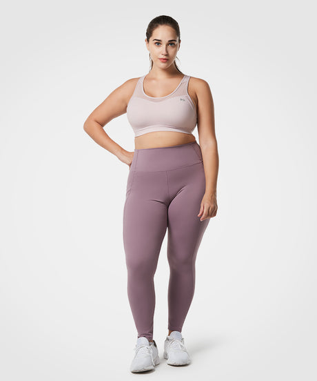 Shift Racerback Mesh Padded Running Bra | Women's High Support Sports Bra (Plus Size)