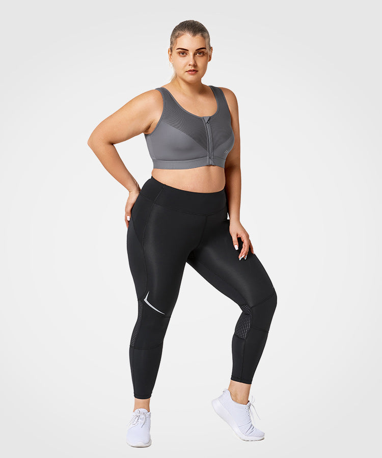 Reggiseno da corsa Power Classic Zip | Reggiseno sportivo ad alto sostegno da donna (taglie forti)