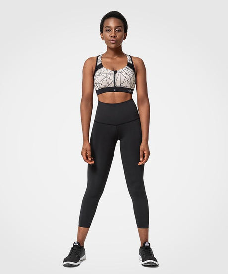 Reggiseno da corsa imbottito con cerniera frontale Enfold | Reggiseno sportivo ad alto sostegno da donna