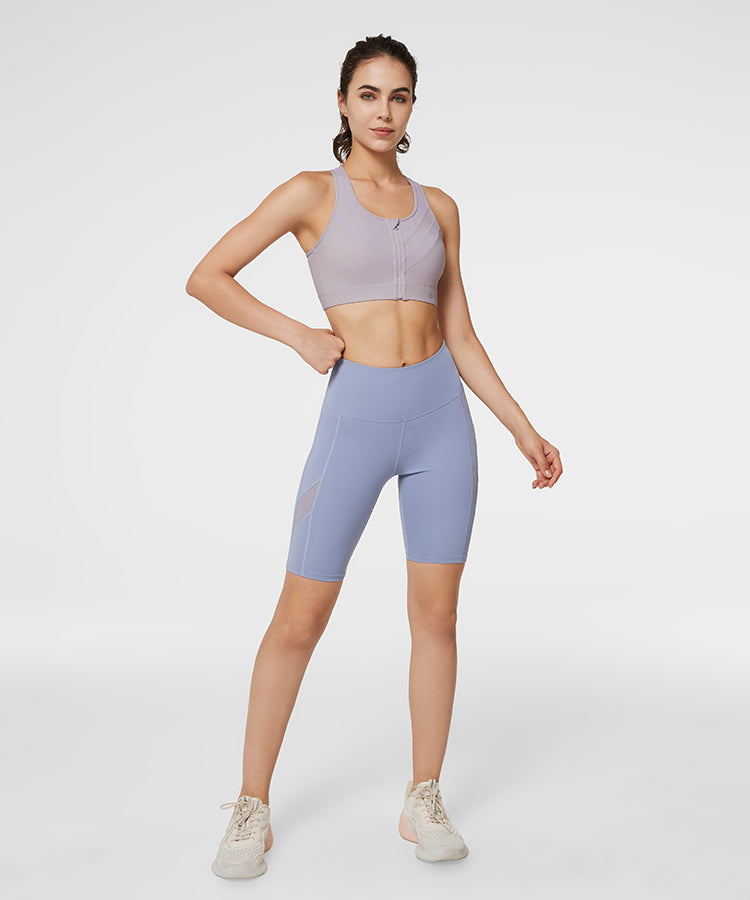 Enfold Zip Mesh gepolsterter Lauf-BH | Damen-Sport-BH mit starker Unterstützung (Übergröße)