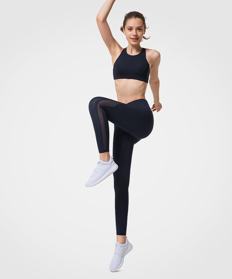 Sculpt Side Pocket Mesh Running Leggings | Women's High Support Leggings