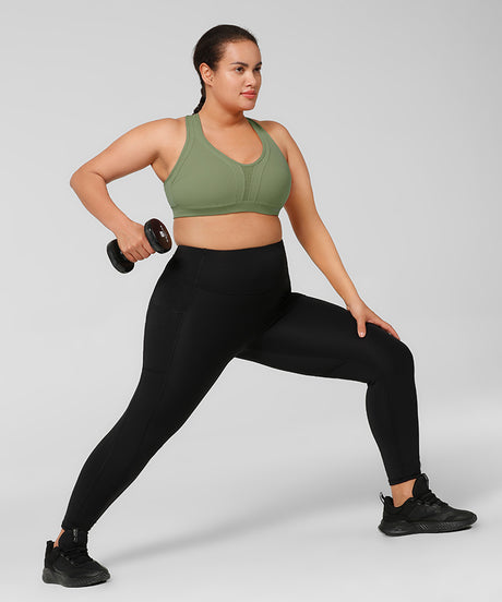 Power Cross Back Padded Running Bra | Women's High Support Sports Bra (Plus Size)