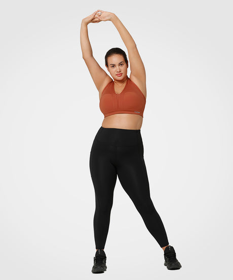 Power Cross Back Padded Running Bra | Women's High Support Sports Bra (Plus Size)