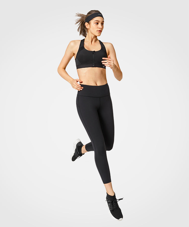 Enfold™ Zip Front Padded Running Bra | Women's High Support Sports Bra (Plus Size)
