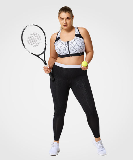 Enfold Zip Front Vadderad Löpar-BH | Sport-BH med Högt Stöd för Damer (Plus Size)