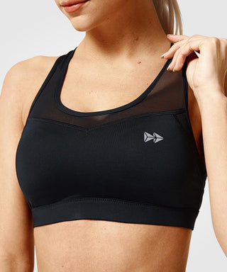 Womens mesh racerback high support running sports bra | Yvettesports