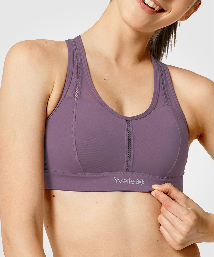 Womens mesh racerback high support sports bra